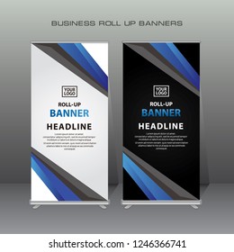 Abstract Creative Roll Up Banner Design. Vector template banner design, for advertising.