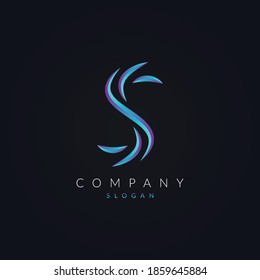 Abstract Creative S letter Minimalist logo icon template vector.