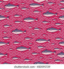 Abstract creative sea fish pattern. Pattern sea fish background. Graphic illustration of menu design, packaging bags, recipes, textiles.