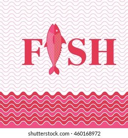 Abstract creative sea fish pattern. Pattern sea fish background. Graphic illustration of menu design, packaging bags, recipes, textiles.