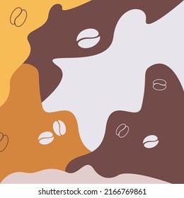 Abstract creative set on coffee color background. Vector concept for coffee shop and home, cafe. Simple and stylish template for social media.
