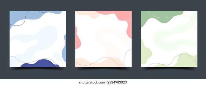 Abstract creative shape social media post template design with place for the text