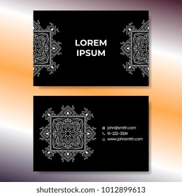 Abstract creative simple business card template with ornamental pattern