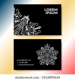 Abstract creative simple business card template with ornamental pattern