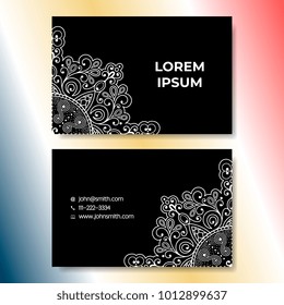 Abstract creative simple business card template with ornamental pattern