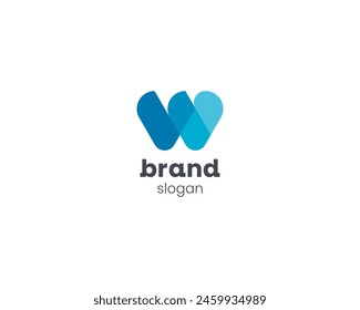 Abstract creative simple initial letter w logo