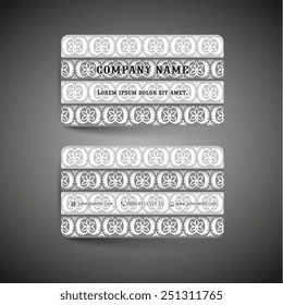 Abstract creative simple light business card template with ornamental pattern. Editable vector illustration. Ready to print.