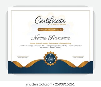 Abstract, creative, stylish, modern, unique, professional, elegant award certificate, Diploma of modern design or gift certificate.
