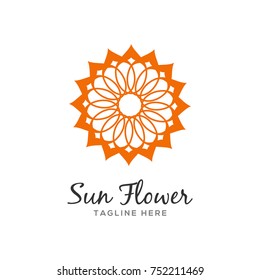 abstract creative sun flower log design