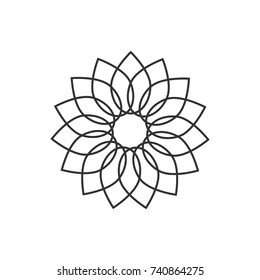 abstract creative sun flower logo design line style