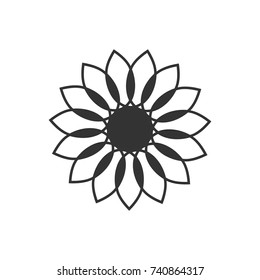 abstract creative sun flower logo design