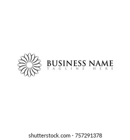 abstract creative sun flower, flower logo design