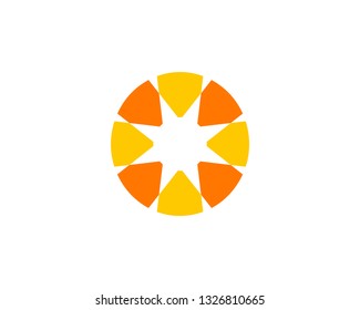 Abstract creative sun logo design