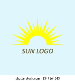 Abstract creative sun logo design element. Sunset, sunrise vector illustration