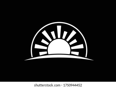 Abstract creative sun logo design, Summer Sun Logo, Sunburst icon sign symbol
