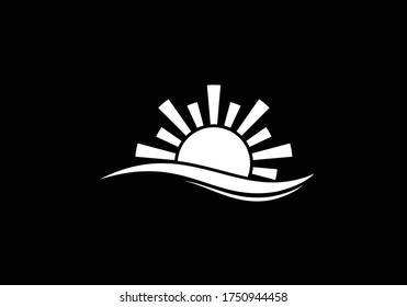Resumen diseño del logotipo del sol creativo, logotipo del sol de verano, símbolo del símbolo del icono de la explosión solar