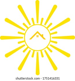 abstract creative sun logo design