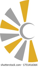 abstract creative sun logo design