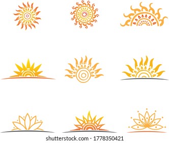 abstract creative sun logo design