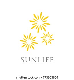 abstract creative sun logo design