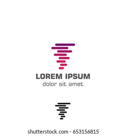 Abstract creative tech tornado. Vector logo template