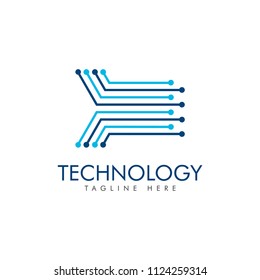 abstract creative technology logo design, internet cable logo and symbol