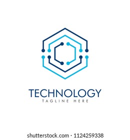 abstract creative technology logo design, internet cable logo and symbol