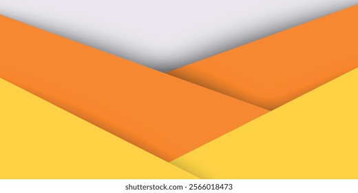 Abstract creative texture geometric candy corn pattern craft paper background. White, orange, yellow colors. Halloween autumn holiday concept. Top view