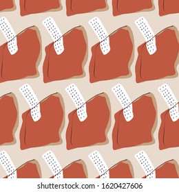 Abstract creative texture with shapes, colorful hand drawn geometric elements, simple contemporary design. 