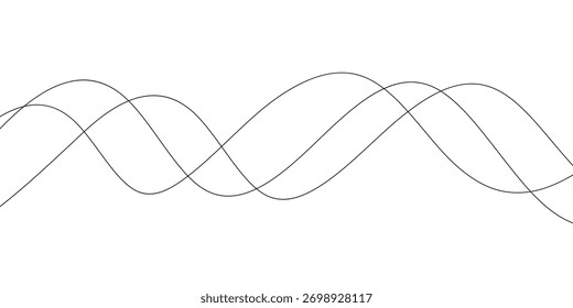 Diseño creativo abstracto de la línea de tres ondas para el fondo, el Anuncio, el cartel.