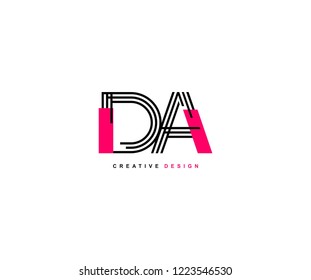 Abstract Creative Trendy Initial DA Lines Letter Logo Design Vector