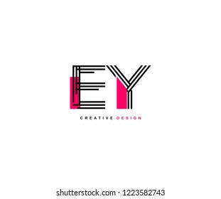 Abstract Creative Trendy Initial EY Lines Letter Logo Design Vector