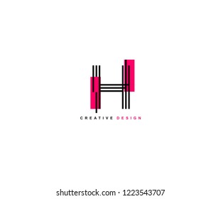 Abstract Creative Trendy Initial H Lines Letter Logo Design Vector