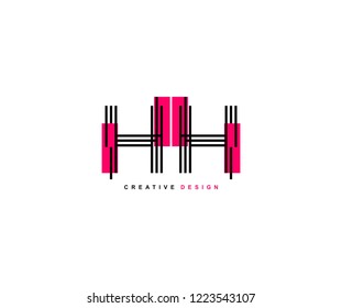 Abstract Creative Trendy Initial HH Lines Letter Logo Design Vector