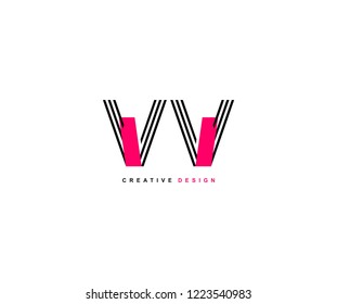 Abstract Creative Trendy Initial V Lines Letter Logo Design Vector