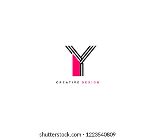 Abstract Creative Trendy Initial Y Lines Letter Logo Design Vector