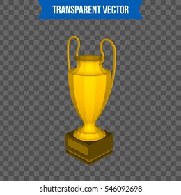 Abstract creative trophy cup. Isolated mockup on background. Isometric 3D style template. For web and mobile app clipart art. Concept idea design element. Vector illustration infographics theme.