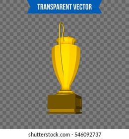 Abstract creative trophy cup. Isolated mockup on background. Isometric 3D style template. For web and mobile app clipart art. Concept idea design element. Vector illustration infographics theme.