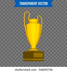 Abstract creative trophy cup. Isolated mockup on background. Isometric 3D style template. For web and mobile app clipart art. Concept idea design element. Vector illustration infographics theme.