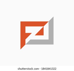 Resumen de letras creativas y únicas del alfabeto diseño de la plantilla del logotipo de FZ.