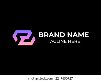 abstract creative unique letter z logo mark for brand logo using grid system