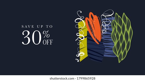Abstract creative universal artistic template. Good for email header, social media post, AD, event and page cover, banner, brand identity, business card and brochure. Vector illustration.