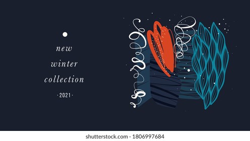 Abstract creative universal artistic template. Good for email header, social media post, AD, event and page cover, banner, background, brand identity, brochure and poster. Vector illustration.