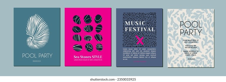 Abstract creative universal artistic templates. Suitable for poster, business card, invitation, flyer, banner, brochure, email header, post in social networks, advertising, events and page cover.