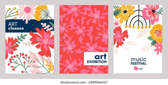 Abstract creative universal artistic templates. Suitable for poster, business card, invitation, flyer, banner, brochure, email header, post in social networks, advertising, events and page cover.