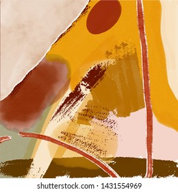 Abstract creative universal background. Colorful shapes and textures. Freehand contemporary composition. Impressionism modern art for poster, banner, card, flyers.  Hand drawn vector illustration 