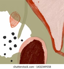 Abstract creative universal background. Colorful shapes and textures. Freehand contemporary composition. Impressionism modern art for poster, banner, card, flyers. Hand drawn vector illustration