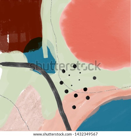 Abstract creative universal background. Colorful shapes and textures. Freehand contemporary composition. Impressionism modern art for poster, banner, card, flyers. Hand drawn vector illustration