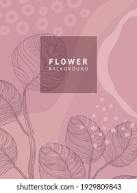 Abstract creative universal floral template. Applicable for notebook covers, planners, brochures, books, catalogs. social media post, AD,  banner, background, poster and other graphic design.