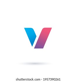 Abstract creative V letter logo design vector template